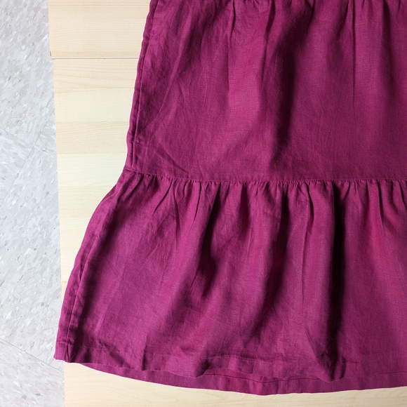 Chico's Magenta Pink Ruffle Sleeve Linen Roll Midi Dress - Picture 2 of 15